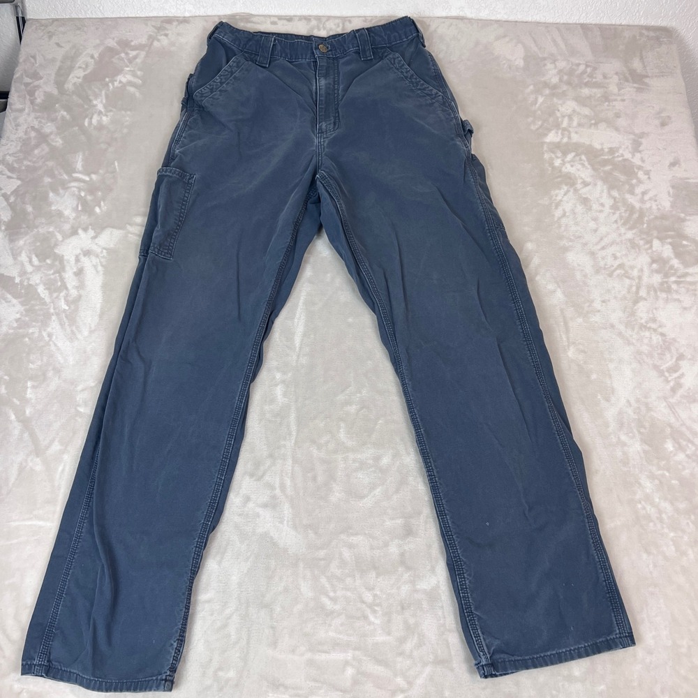 Carhartt Carpenter Pants Mens 32x34 Loose Fit Canvas Blue Cotton Grunge B151